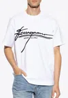 Ferragamo Signature Velvet Logo T-shirt In White