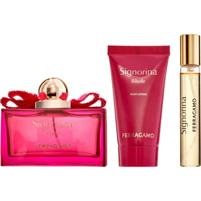 Ferragamo Signorina Ribelle Eau De Parfum 3-piece Set In Transparent