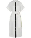 Ferragamo Short-sleeve Belted Maxi Dress In White