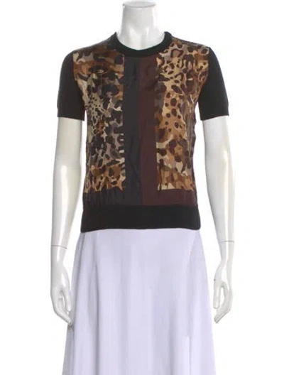 Pre-owned Ferragamo Silk Animal Print Sweater In Multi