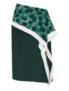 Ferragamo Asymmetric Skirt With Peplum Detail In Green