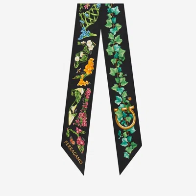 Ferragamo Silk Bandeau With Eden Floral Print Scarf In Multi