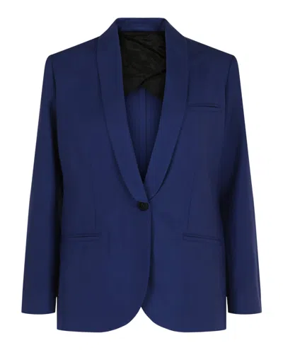 Ferragamo Silk Blazer In Blue