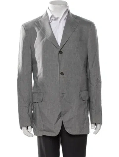 Pre-owned Ferragamo Silk Blazer In Gray