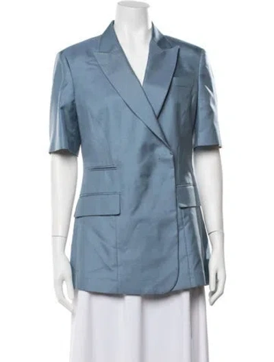 Pre-owned Ferragamo Silk Blazer W/ Tags In Blue