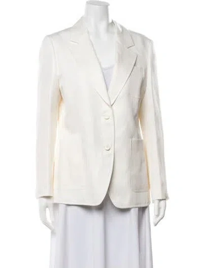 Pre-owned Ferragamo Silk Blazer W/ Tags In Neutrals