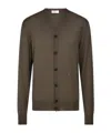 Ferragamo Silk Blend Cardigan In Brown