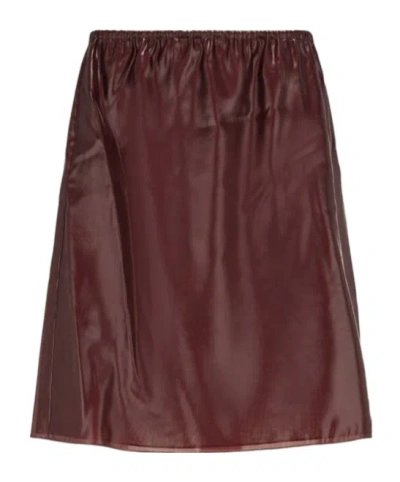 Ferragamo Silk Blend Organza Skirt In Red