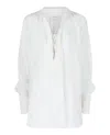 Ferragamo Silk-blend Tunic Top In White
