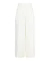 Ferragamo Silk Blend Wide-leg Pants In White