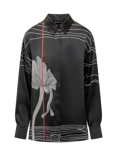 Ferragamo Silk Button-up Shirt - Fall/winter 2025 Collection In Black