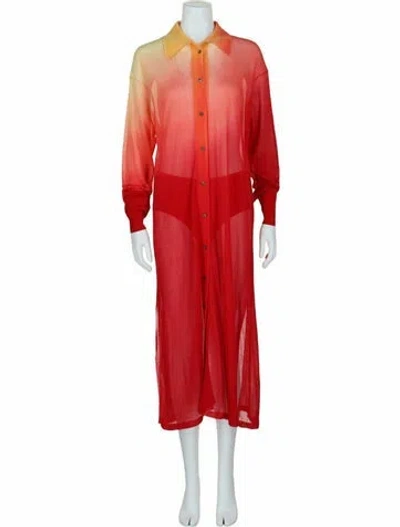 Pre-owned Ferragamo Silk Casual Dress W/ Tags In Red