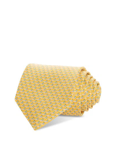 Ferragamo Silk Classic Dog Tie In Yellow