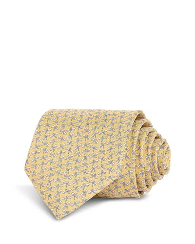 Ferragamo Silk Classic Dragonfly Tie In Giallo