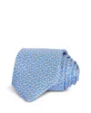 Ferragamo Silk Classic Dragonfly Tie In Light Blue