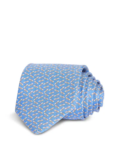 Ferragamo Silk Classic Dragonfly Tie In Light Blue