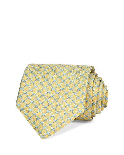 Ferragamo Silk Classic Fox Tie In Yellow