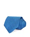 Ferragamo Silk Classic Gancini Chain Tie In Blue