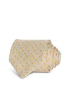 Ferragamo Silk Classic Gancini Grid Pattern In Gold