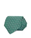 Ferragamo Silk Classic Gancini Link Tie In Green