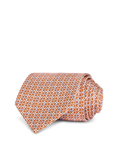 Ferragamo Silk Classic Gancini Link Tie In Brown