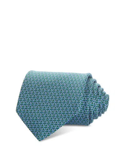 Ferragamo Silk Classic Gancini Link Tie In Blue