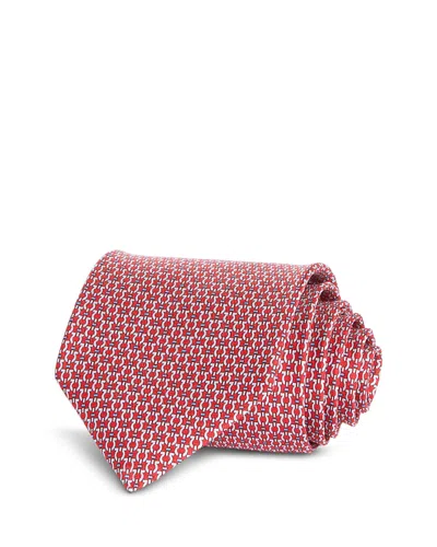 Ferragamo Silk Classic Gancini Link Tie In Neutral
