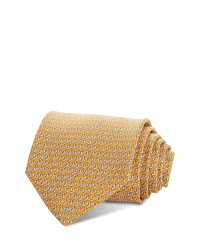 Ferragamo Silk Classic Gancini Link Tie In Yellow