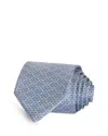 Ferragamo Silk Classic Gancini Tie In Blue