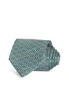 Ferragamo Silk Classic Gancini Tie In Green