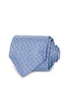 Ferragamo Silk Classic Gancini Tie In Light Blue