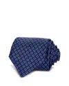 Ferragamo Silk Classic Gancini Tie In Navy