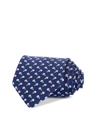 Ferragamo Silk Classic Helmet Tie In Navy