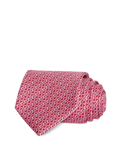 Ferragamo Silk Classic Link Tie In Red