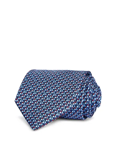 Ferragamo Silk Classic Sailing Tie In Blue