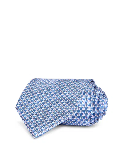 Ferragamo Silk Classic Sailing Tie In Blue