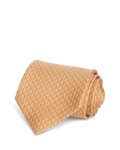 Ferragamo Silk Classic Snail Tie In Orange