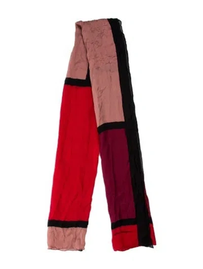 Pre-owned Ferragamo Silk Colorblock Pattern Scarf In Multi
