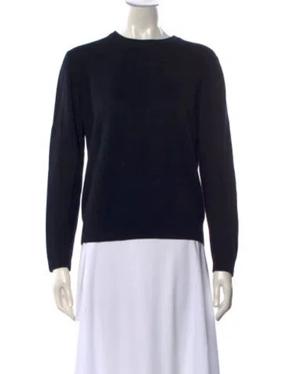 Pre-owned Ferragamo Silk Crew Neck Sweater In Black
