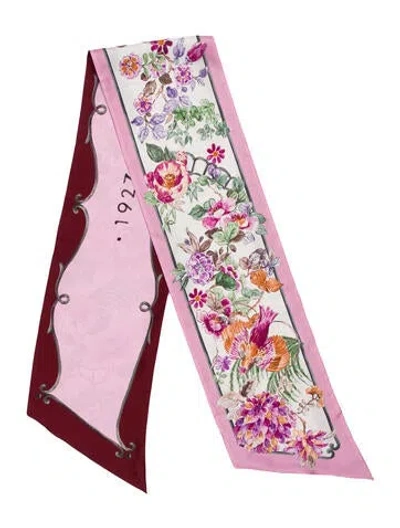 Pre-owned Ferragamo Silk Floral Print Bandeau In Pink