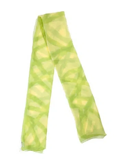Pre-owned Ferragamo Silk Floral Print Scarf In Green