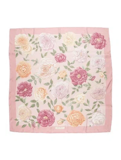 Pre-owned Ferragamo Silk Floral Print Scarf In Multi