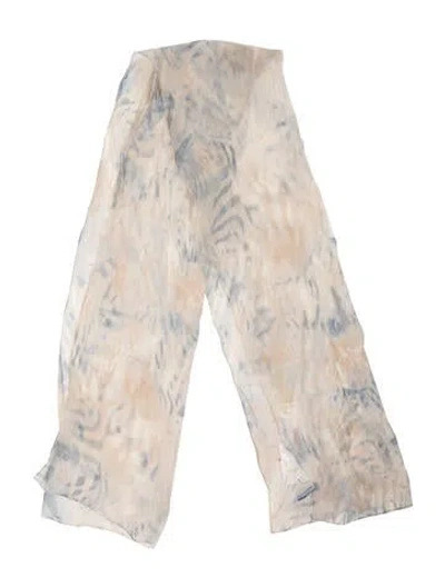 Pre-owned Ferragamo Silk Floral Print Scarf In Neutral