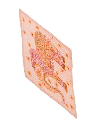 Pre-owned Ferragamo Silk Floral Print Scarf In Pink