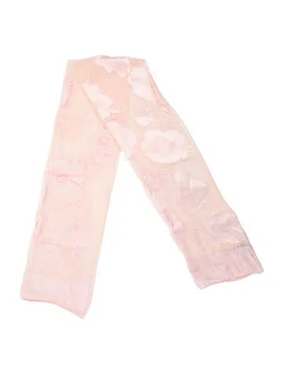 Pre-owned Ferragamo Silk Floral Print Scarf In Pink