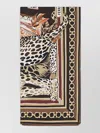 Ferragamo Silk Foulard Animal Pattern Rectangular Design In Multi