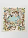 Ferragamo Silk Foulard Square Animal Print Scarf In Multi