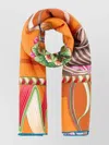 Ferragamo Silk Foulard With Floral Butterfly Print In Orange