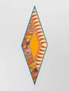 Ferragamo Silk Foulard With Printed Pattern And Border In Brown