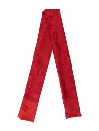 Pre-owned Ferragamo Silk Graphic Print Scarf In Red